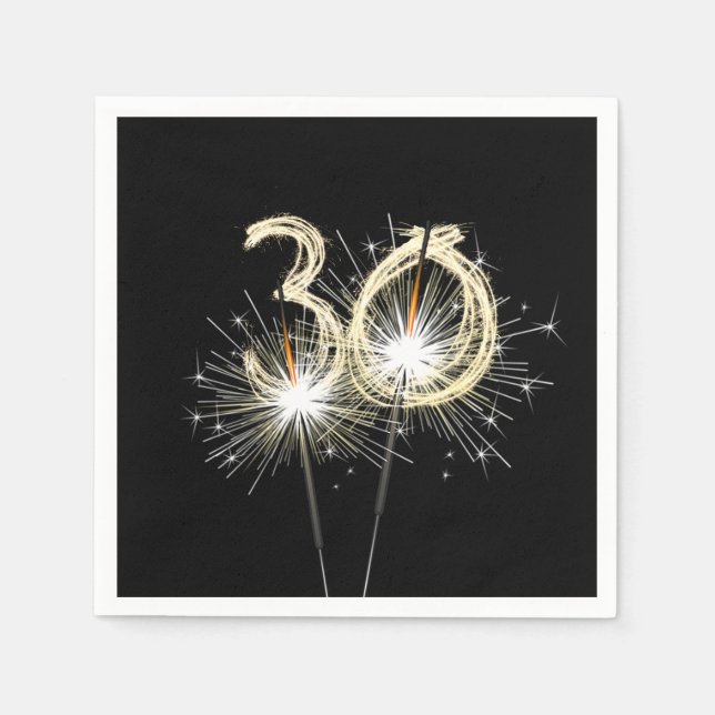 Servilleta De Papel fiesta del 30° aniversario habla de negro (Anverso)