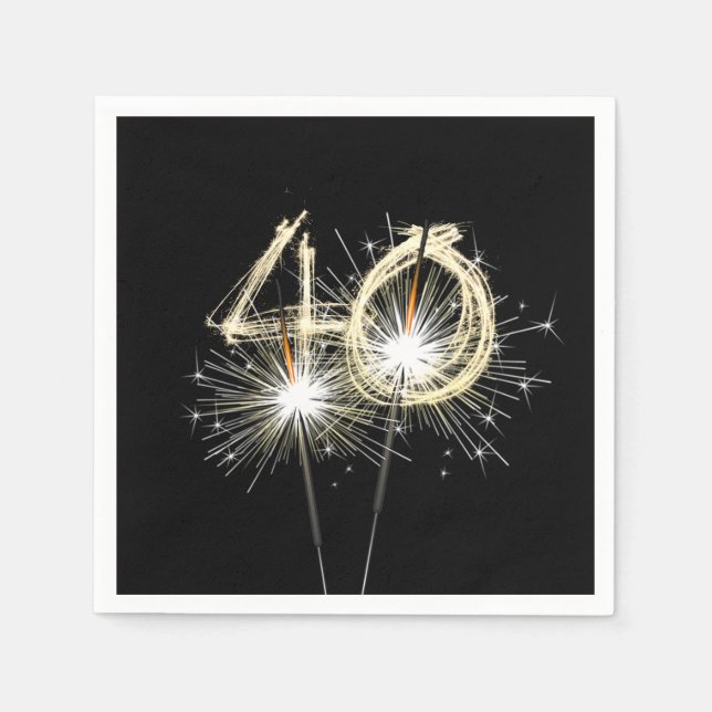 Servilleta De Papel fiesta del 40° aniversario habla sobre negro (Anverso)