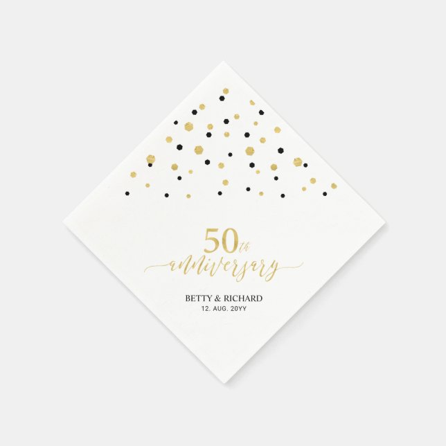 Servilleta De Papel Fiesta del 50° Aniversario del Oro Moderno y el Ne (Borde)