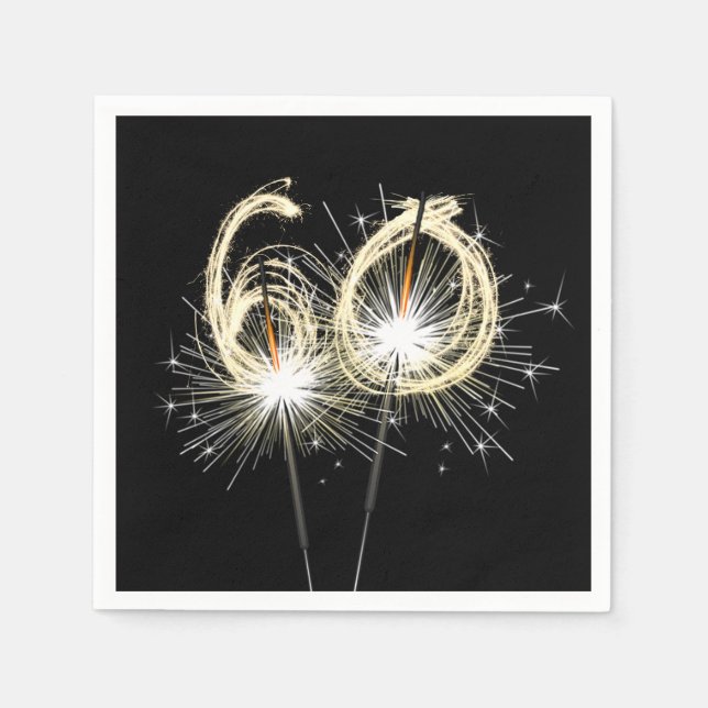 Servilleta De Papel fiesta del 60° aniversario habla de negro (Anverso)