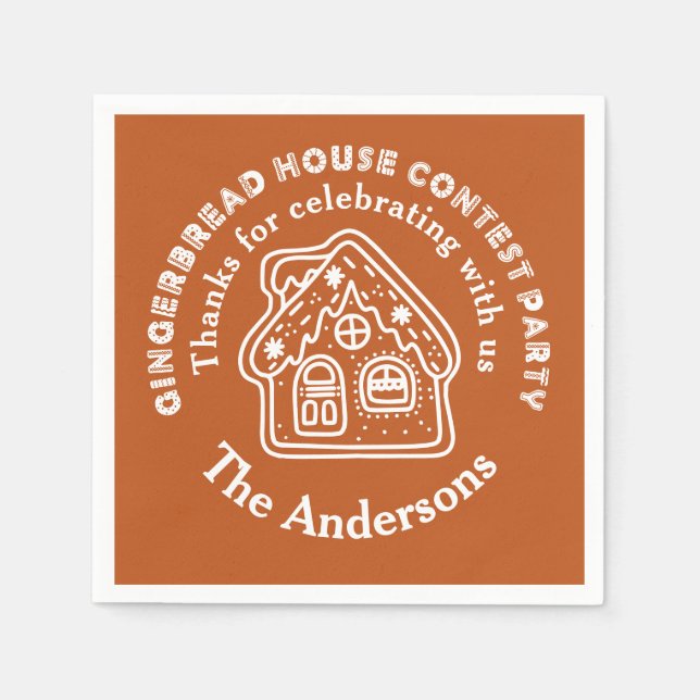 Servilleta De Papel Fiesta del Concurso Gingerbread House (Anverso)