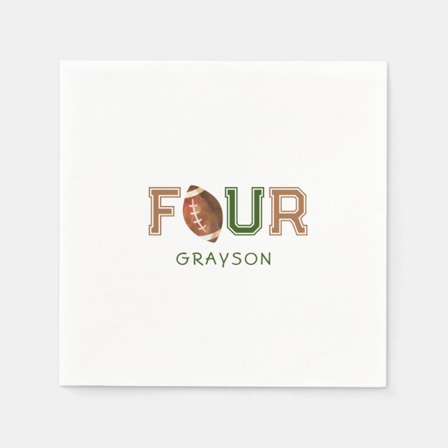 Servilleta De Papel Fiesta del cuarto cumpleaños de Huddle Up (Anverso)