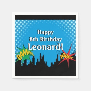 Servilleta De Papel Fiesta del cumpleaños del muchacho cómico del