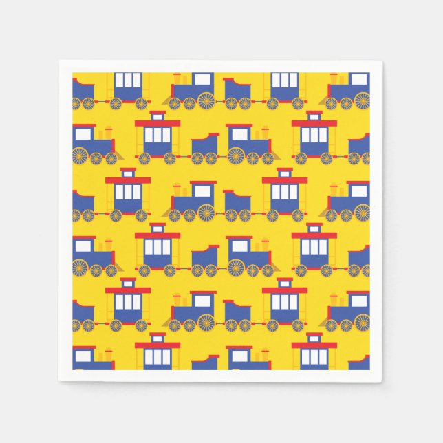 Servilleta De Papel Fiesta del cumpleaños del tren (Anverso)