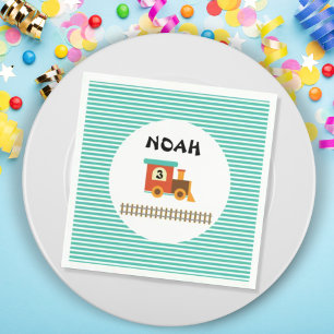 Servilleta De Papel Fiesta del cumpleaños del tren para los niños pequ