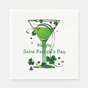 Servilleta De Papel Fiesta del Día del Cóctel Verde Shamrock St Patr
