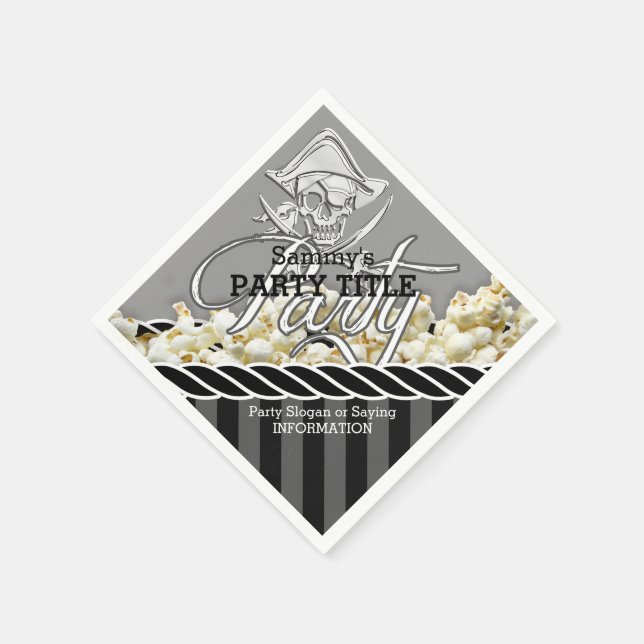 Servilleta De Papel Fiesta del Día del Pirata Personalizado (Borde)