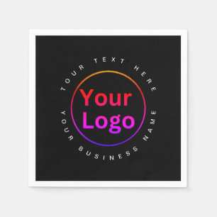 Servilleta De Papel Fiesta del logotipo de negocios negro moderno
