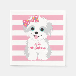 Servilleta De Papel Fiesta del perrito del chica