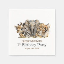 Fiesta del primer cumpleaños de animales africanos