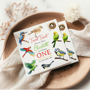 Servilleta De Papel Fiesta del primer cumpleaños de Cute Bird