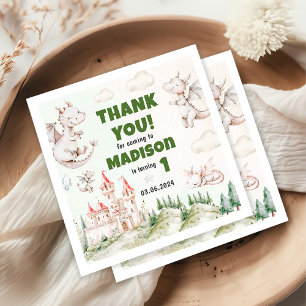 Servilleta De Papel Fiesta del primer cumpleaños de Cute Dragon