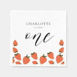 Servilleta De Papel Fiesta del primer cumpleaños de fresa