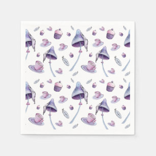 Servilleta De Papel Fiesta del té acuarela rosa y azul