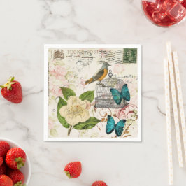 Servilleta De Papel Fiesta del té botánico Vintage francés campestre P