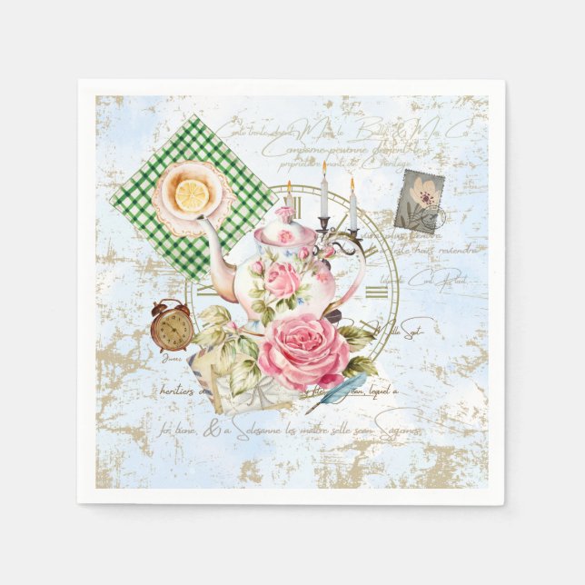 Servilleta De Papel Fiesta del té de cosecha (Anverso)