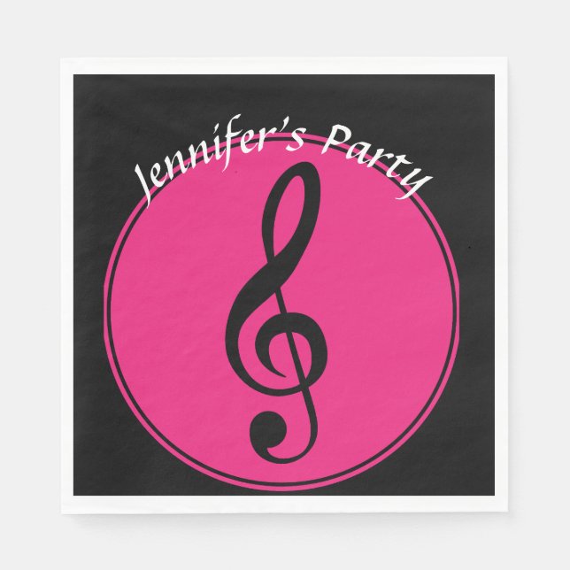 Servilleta De Papel Fiesta del tema musical Treble Clef (Anverso)