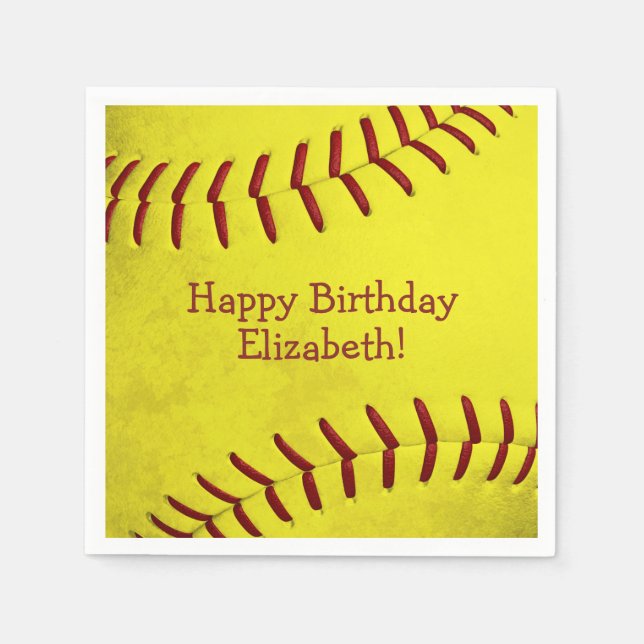 Servilleta De Papel fiesta deportivo de chicas con temática de softbal (Anverso)