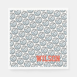 Servilleta De Papel Fiesta Deportivo de Voleibol Nombre Equipo Colores