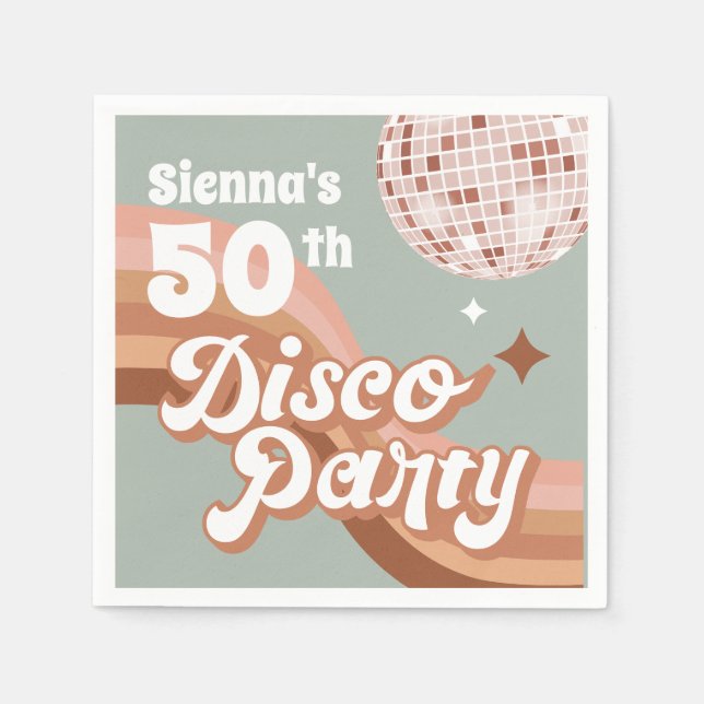 Servilleta De Papel Fiesta Disco Retro Napkins para Cumpleaños (Anverso)