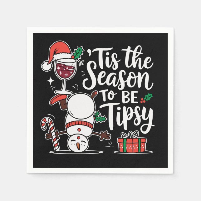 Servilleta De Papel Fiesta divertida de beber vino (Anverso)