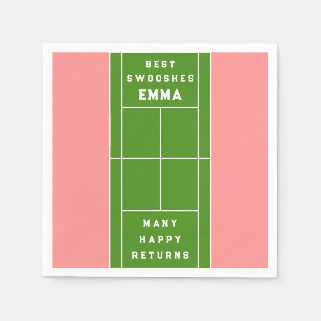 Servilleta De Papel Fiesta divertida de tenis (Anverso)