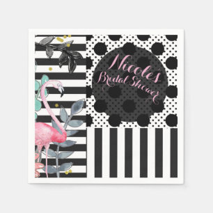 Servilleta De Papel Fiesta divertida y funky de flamenco rosa de lunar