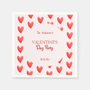 Servilleta De Papel Fiesta El día de San Valentín Corazón Rojo Cute