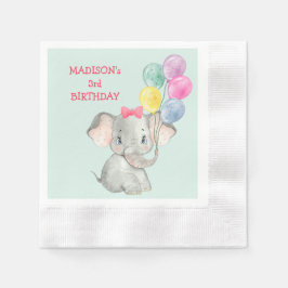 Servilleta De Papel Fiesta elefante cute globos Cumpleaños