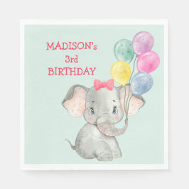 Servilleta De Papel Fiesta elefante cute globos Cumpleaños