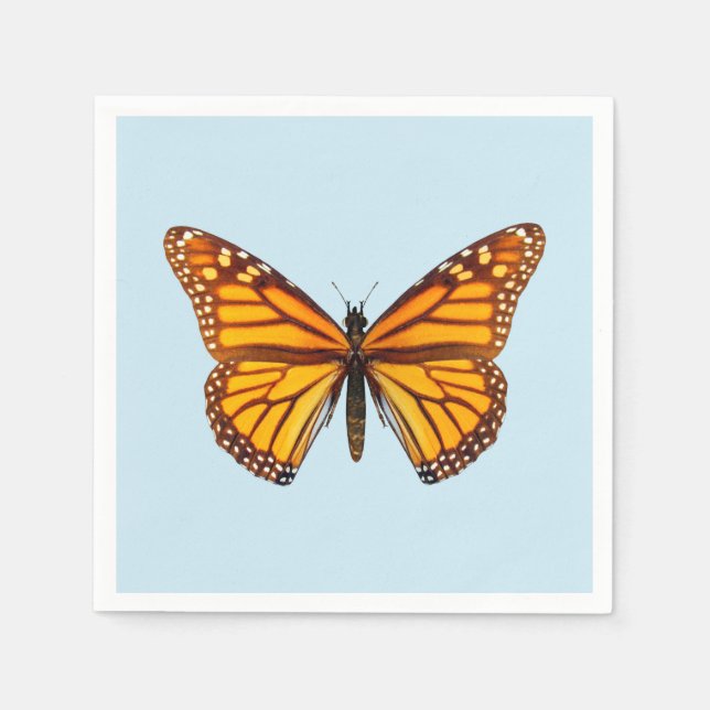 Servilleta De Papel Fiesta Elegante de Mariposa Monarca (Anverso)