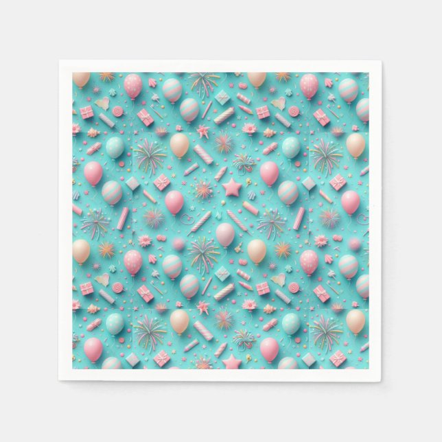 Servilleta De Papel Fiesta en azul (Anverso)