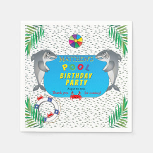 Servilleta De Papel Fiesta en la piscina infestada tiburón del