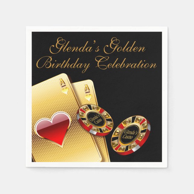 Servilleta De Papel Fiesta estilo casino me pide que ponga nombres en  (Anverso)