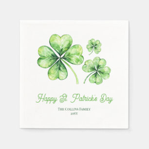 Servilleta De Papel Fiesta Feliz Día de San Patricio Trébol Verde