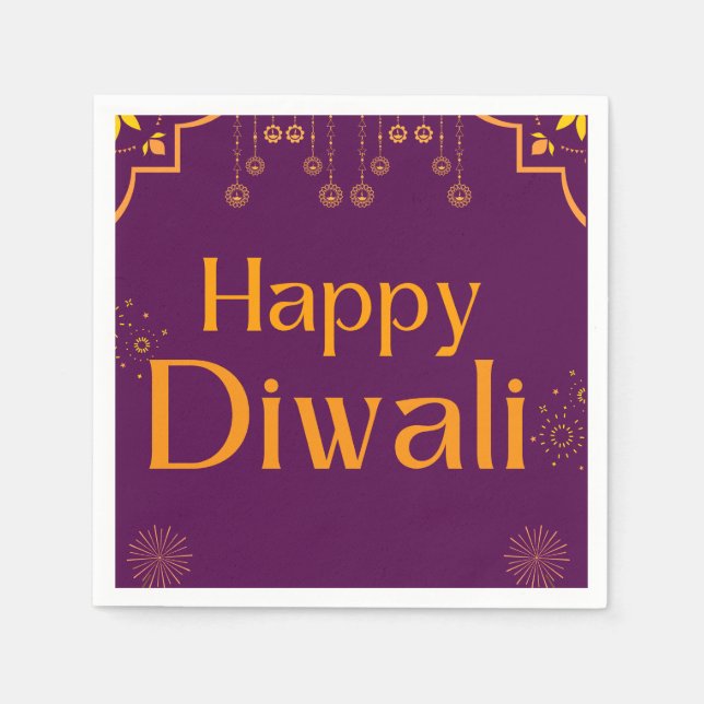 Servilleta De Papel Fiesta Feliz Diwali  (Anverso)