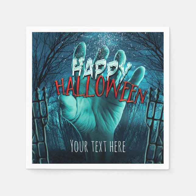 Servilleta De Papel Fiesta Feliz Halloween Zombie (Anverso)