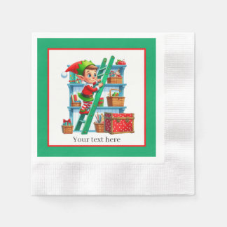 Servilleta De Papel Fiesta festiva de elfos de Navidad