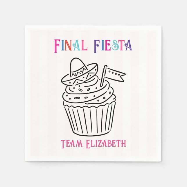 Servilleta De Papel Fiesta Final Sombrero Cupcake Despedida de Soltera (Anverso)