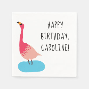 Servilleta De Papel Fiesta Flamingo Rosa Coral Personalizado