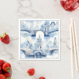 Servilleta De Papel Fiesta Floral de Delft Azul
