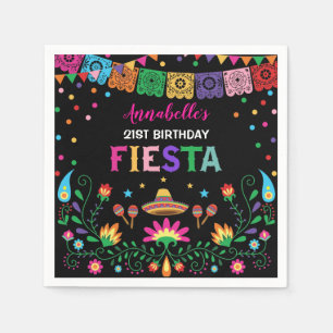 Servilleta De Papel Fiesta floral mexicana fiesta de cumpleaños