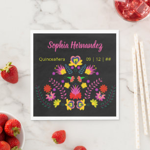 Servilleta De Papel Fiesta floral mexicana para cualquier ocasión en n