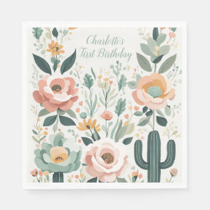 Servilleta De Papel Fiesta Floral Pastel