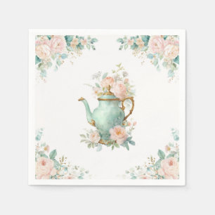 Servilleta De Papel Fiesta floral romántica de rosas vintage shabby ch