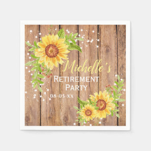 Servilleta De Papel Fiesta Floral Rústica de Jubilación Girasoles
