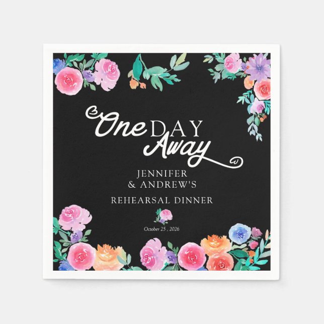 Servilleta De Papel Fiesta | Flores mexicanas | Cena de ensayo (Anverso)