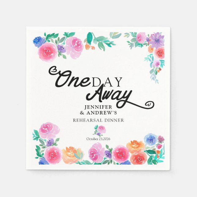 Servilleta De Papel Fiesta | Flores mexicanas | Cena de ensayo (Anverso)