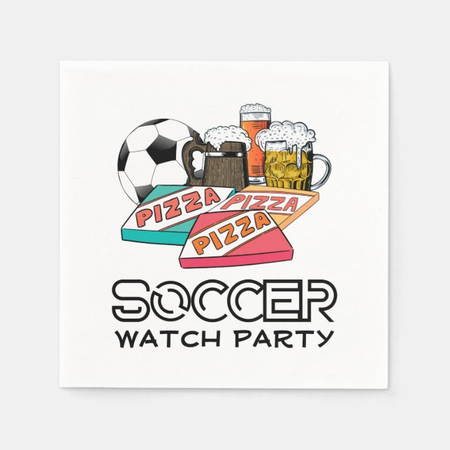 Servilleta De Papel Fiesta Fútbol Beer Pizza SOCCER WATCH (Anverso)
