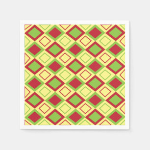 Servilleta De Papel Fiesta geométrico del diamante verde rojo